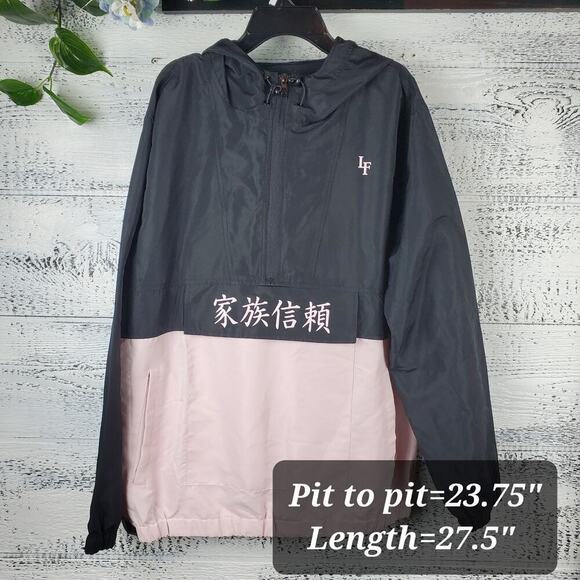 La Famillia MMXIV Anorak Jacket Black Pink Colorblock Jacket Size Large - Picture 8 of 8